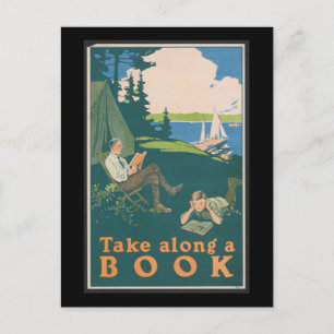 Cartão Postal Tome ao longo de um livro