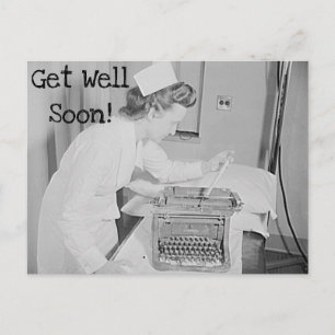 Cartão Postal Tome Logo Enfermeira & Postcard de Máquina de Escr