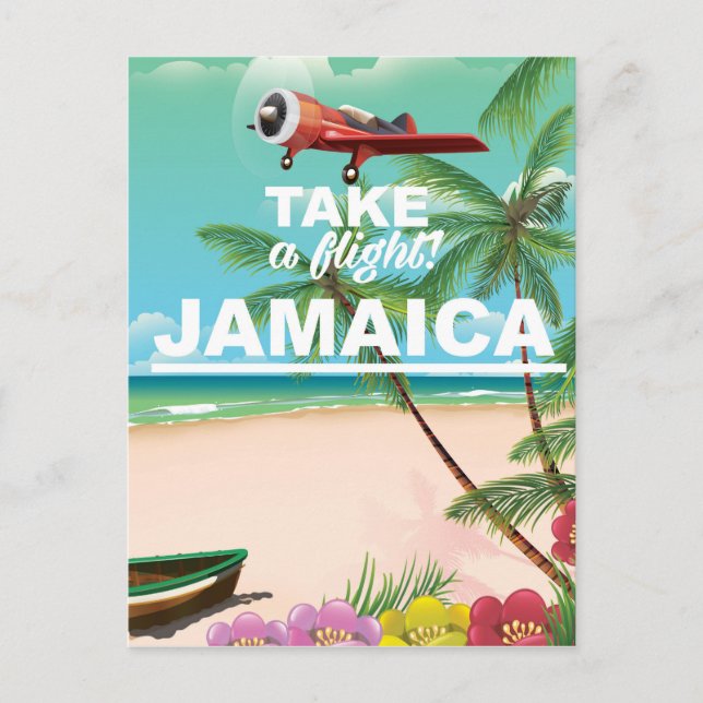 Cartão Postal Tome um voo! Poster de férias do Jamaica Retro (Frente)