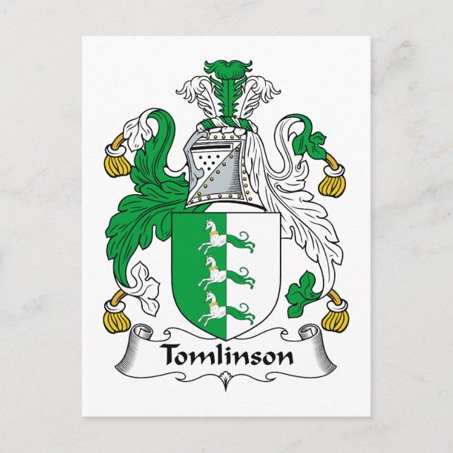 Cartão Postal Tomlinson Family Crest (Frente)