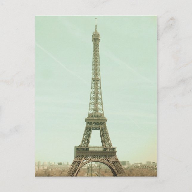 Cartão Postal Tonelada de Paris; Torre Eiffel em tons antigos (Frente)