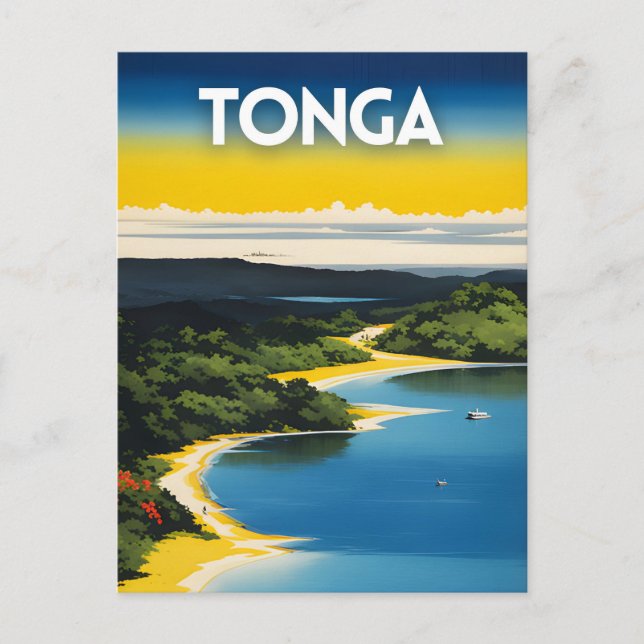 Cartão Postal Tonga Viagem Art Poster (Frente)
