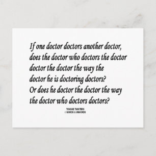 Cartão Postal Tongue Twister Doutor Médicos Outro Médico