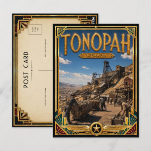 Cartão Postal Tonopah Nevada Arte Deco Vintage Idade Dourada