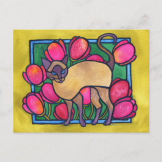 Cartão Postal Tonquinês e Tulipas