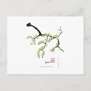 Cartão Postal tony fernandes sakura e aves verdes