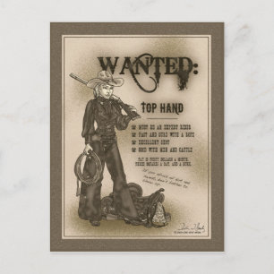 Cartão Postal Top Hand Cowgirl Postcard