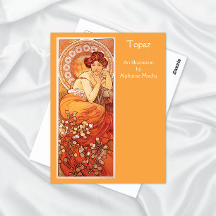 Cartão Postal Topaz por Alphonse Mucha