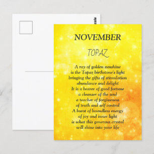 Cartão Postal Topázio pedra de nascimento de novembro