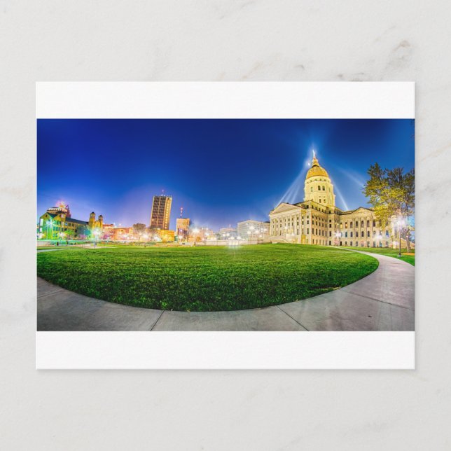 Cartão Postal Topeka Kansas skyline (Frente)