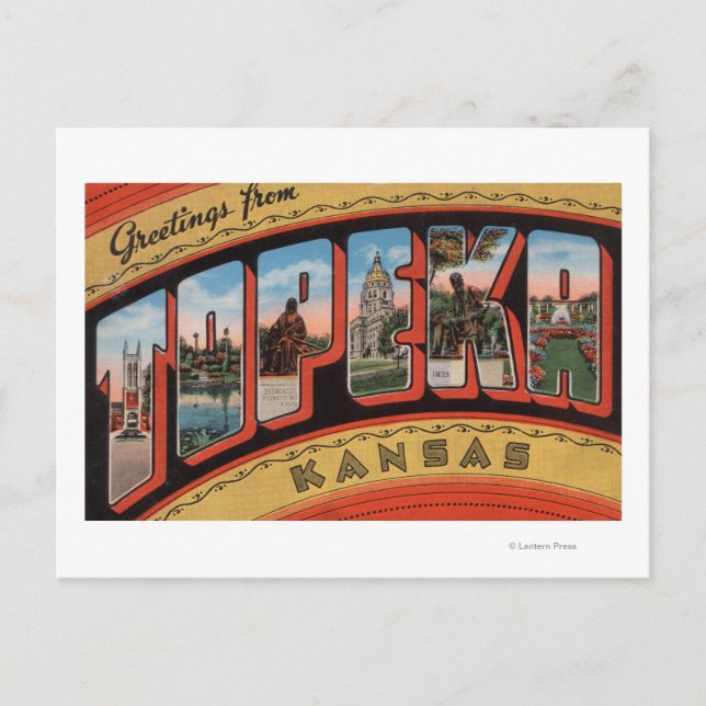 Cartão Postal Topeka, KansasLarge - Letra ScenesTopeka, KA (Frente)