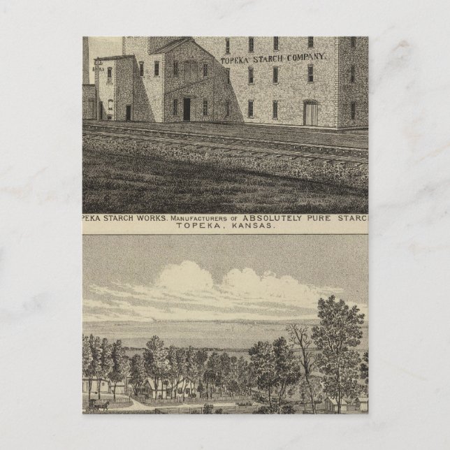 Cartão Postal Topeka Starch Workand Residence of DM Howard (Frente)