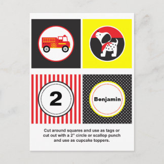 Cartão Postal Tópicos de Cupcake de Caminhão de Fogo