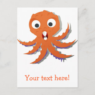 Cartão Postal Toque de polvo laranja