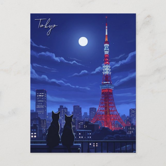 Cartão Postal Tóquio à noite (Frente)