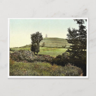 Cartão Postal Tor Hill, Glastonbury, Inglaterra - Raros Fotochro