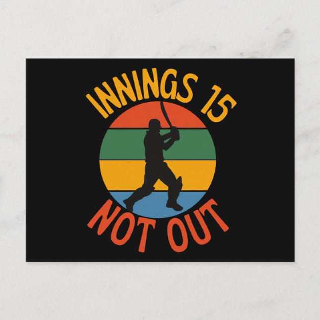 Cartão Postal Torcida do Críquete 15 Anos de Idade Aniversário N (Frente)