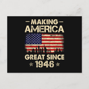 Cartão Postal Tornando a América Grande Desde 1946 Retro Anivers