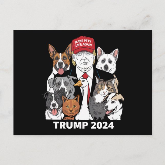 Cartão Postal Torne Os Animais Seguros Novamente Trump 2024 Salv (Frente)