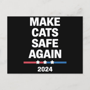 Cartão Postal Torne Os Gatos Seguros Novamente Engraçados Presid