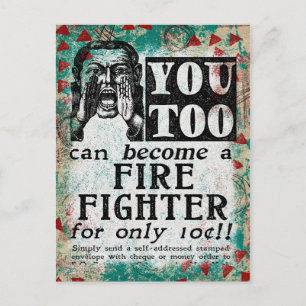 Cartão Postal Torne-Se Um Combatente De Fogo - Anúncio De Vintag