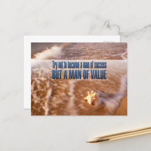Cartão Postal "Torne-se um homem de valor", citação inspiraciona