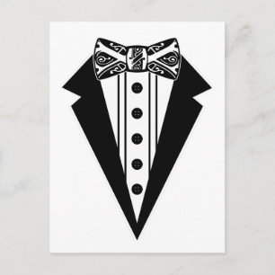 Cartão Postal Torneio de Arco preto e branco com Tux