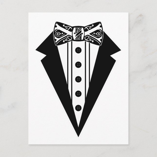 Cartão Postal Torneio de Arco preto e branco com Tux (Frente)