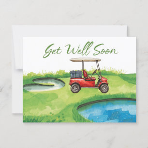 Cartão Postal Torneio de golfe Recupere-se logo com carrinho de 