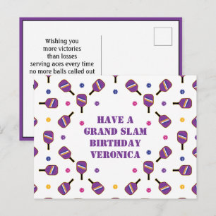 Cartão Postal Torneio de Pickleball de Aniversário Personalizado