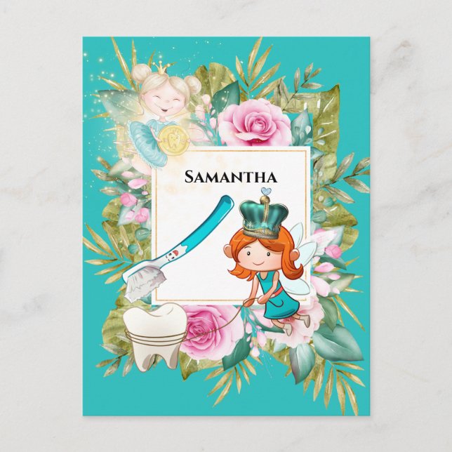 Cartão Postal Tornozelo de dente - espada de ouro - quadro de ro (Frente)