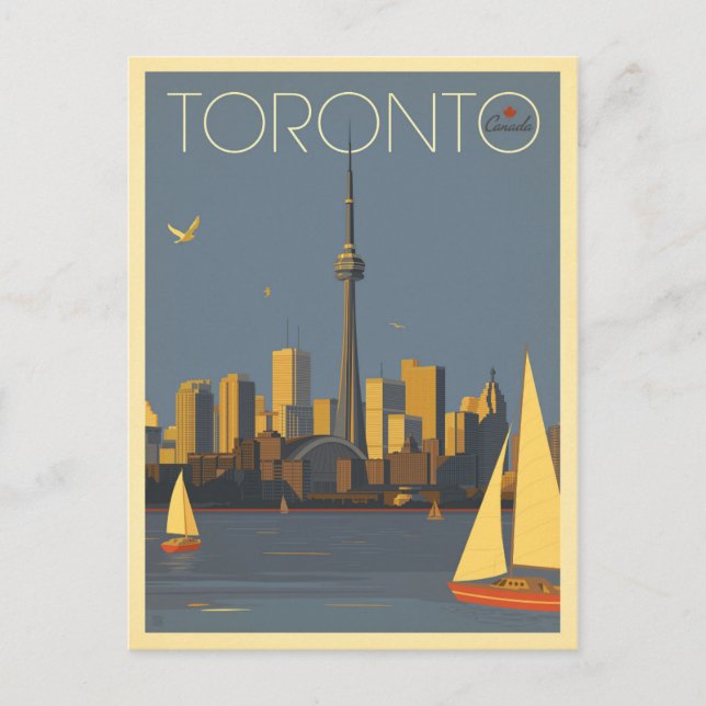 Cartão Postal Toronto, Canadá | Linha do céu com embarcações de  (Frente)