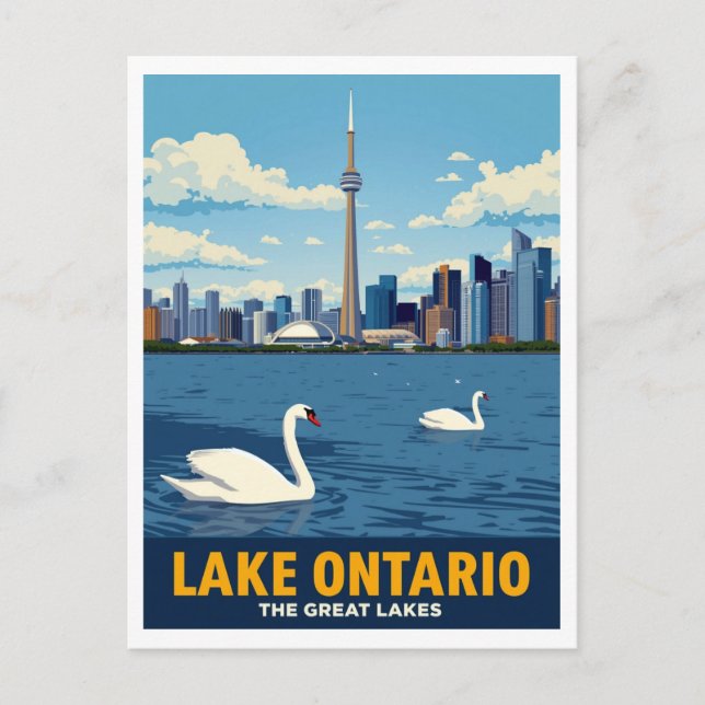 Cartão Postal Toronto Canada Skyline Lake Ontario (Frente)