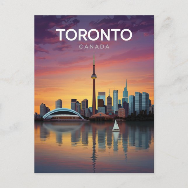 Cartão Postal Toronto Canada Sunset Skyline (Frente)