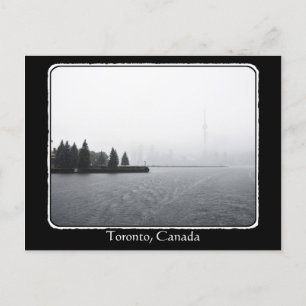 Cartão Postal Toronto Harbor Skyline na Chuva com fronteira