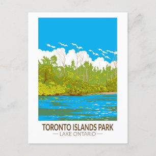 Cartão Postal Toronto Islands Park Viagem Art Vintage