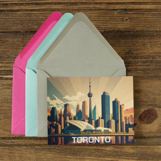 Cartão Postal Toronto Ontario Vintage Sunset Cityscape (Toronto Canada Travel Postcard)