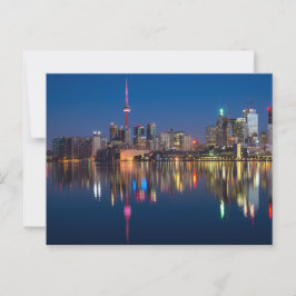 Cartão Postal Toronto Skyline Lake Ontario À Noite