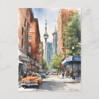 Cartão Postal Toronto watercolor art