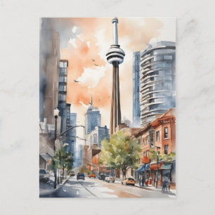 Cartão Postal Toronto watercolor art