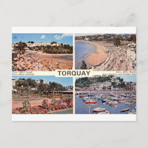 Cartão Postal Torquay Praias Jardins Porto Multiview Antigo