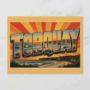 Cartão Postal Torquay Victoria Austrália Arte da Costa do Surf