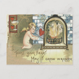 Cartão Postal Torrada do Cupido Coração Lareira