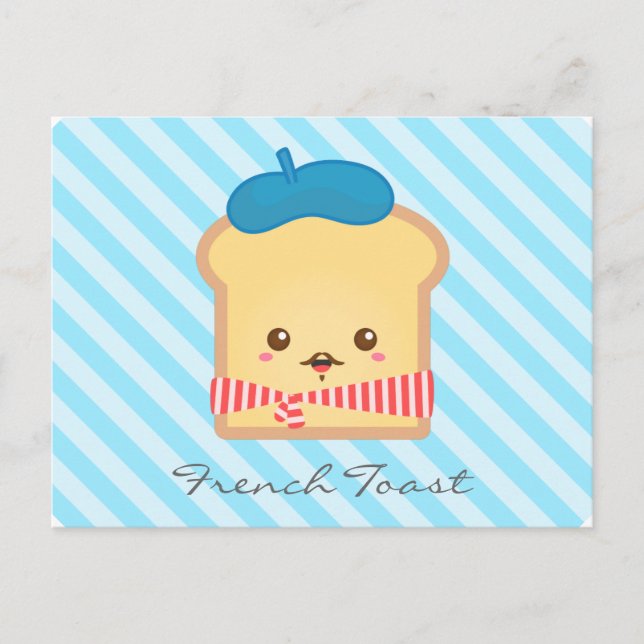 Cartão Postal Torrada Francesa Fofa e Caprichosa, Doodle de Comi (Frente)