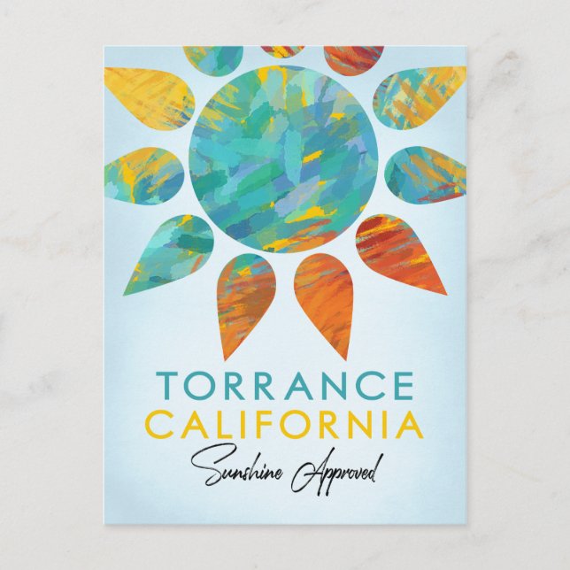 Cartão Postal Torrance California Sunshine Viagem (Frente)