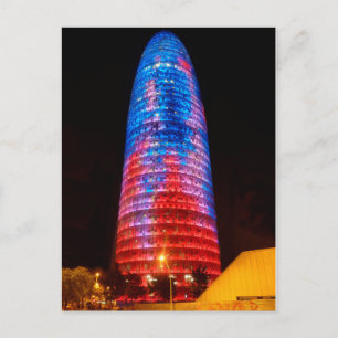Cartão Postal Torre Agbar à noite, Barcelona