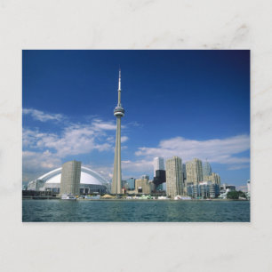 Cartão Postal Torre CN e Skydome em Toronto, Ontário,