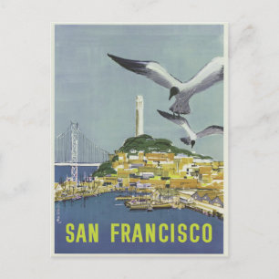 Cartão Postal Torre Coit Vintage San Francisco California