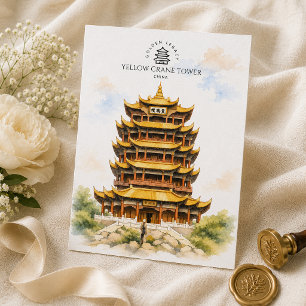 Cartão Postal Torre da Garça Amarela China   Ícone de Destino Tu