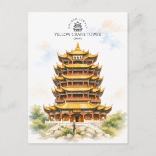 Cartão Postal Torre da Garça Amarela China   Ícone de Destino Tu
